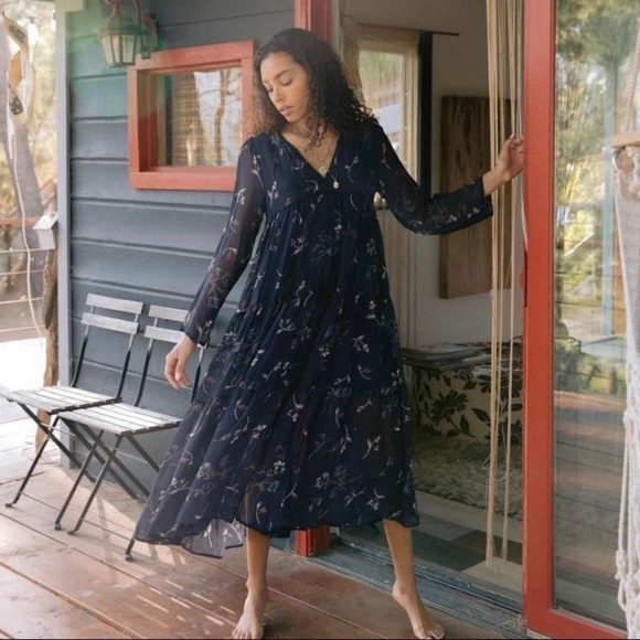 Christy Dawn-Paloma Midnight Floral Midi Dress - Picture 2 of 16